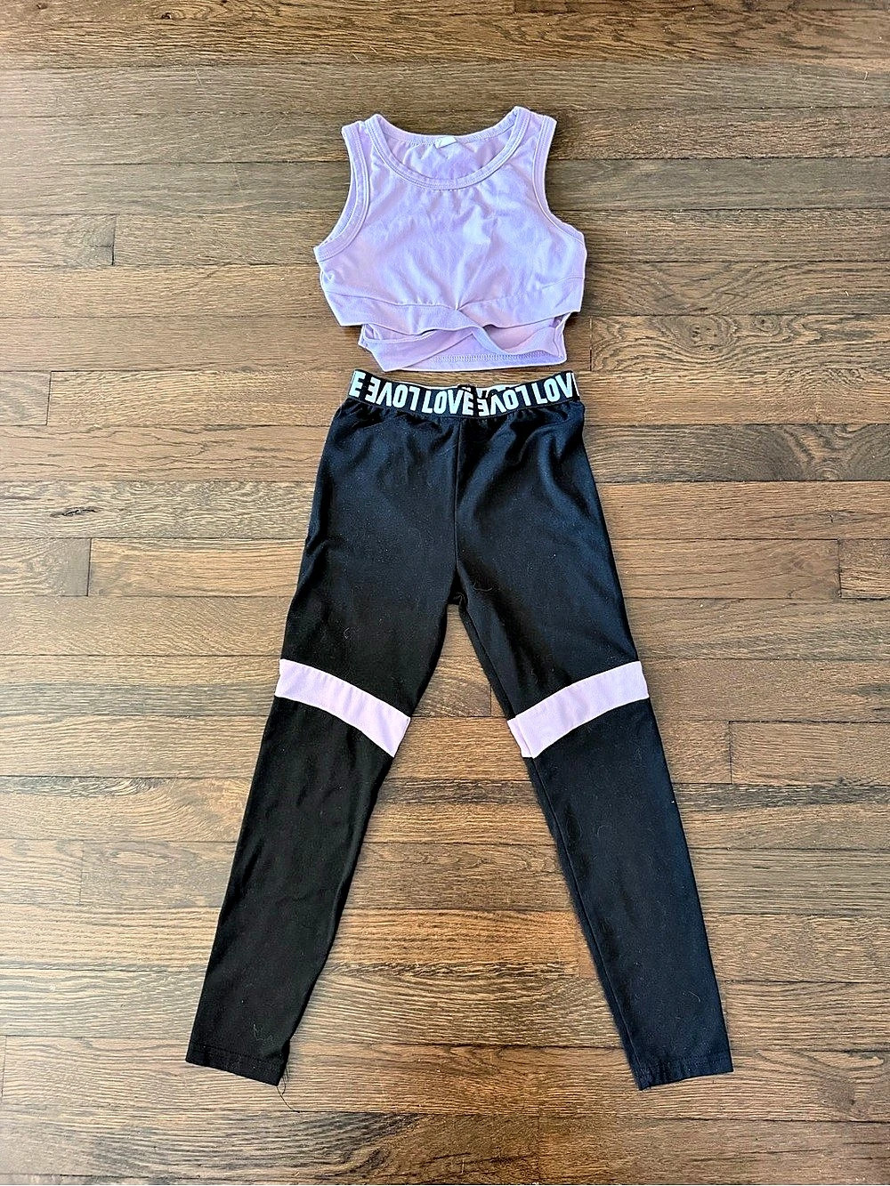 Girls Purple & Black Athletic Set